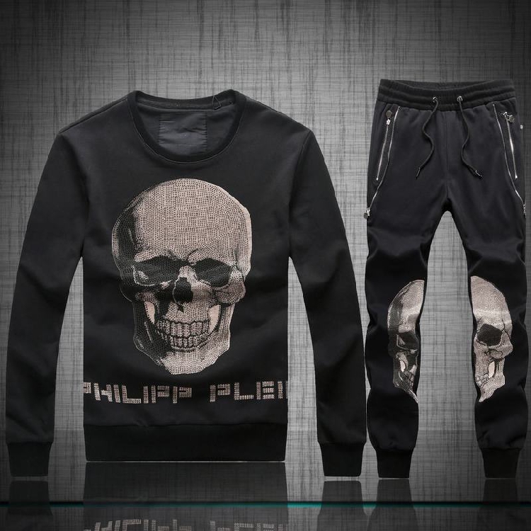 2015新品男士烫钻骷髅头爆款 philipp plein 卫衣卫裤PP男装套装